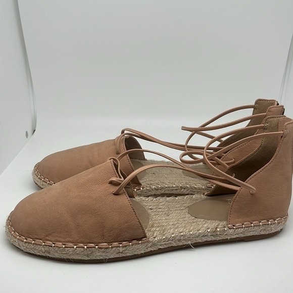Eileen‎ Fisher Espadrille Leather Lace up Braided Flat Sandal Tan Shoes Size 9 - Picture 5 of 11